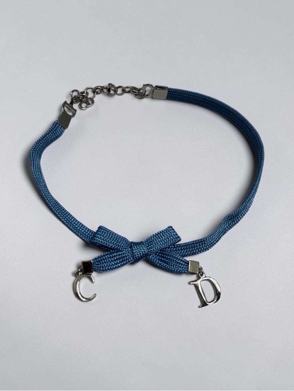 NIB- Christian Dior Blue Ribbon Choker